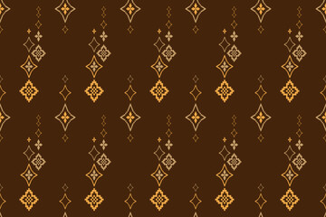 Nature vintages cross stitch traditional ethnic pattern paisley flower Ikat background abstract Aztec African Indonesian Indian seamless pattern for fabric print cloth dress carpet curtains and sarong
