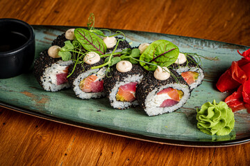 sushi set in the restaurant