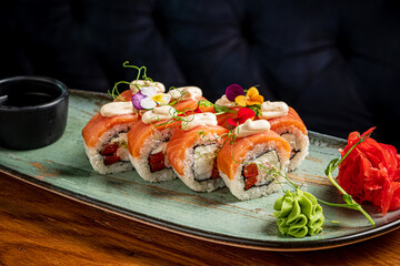 sushi set in the restaurant