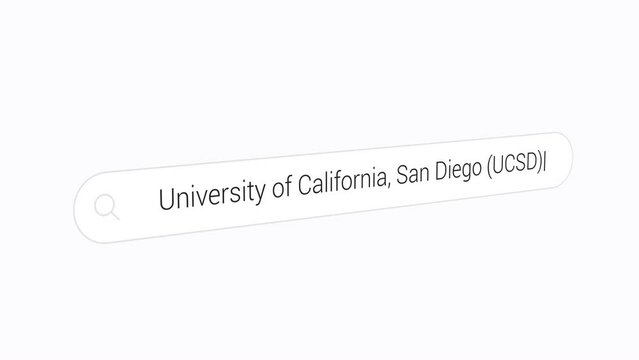 Typing University of California, San Diego (UCSD) on the Search Engine