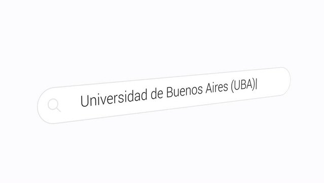 Typing Universidad de Buenos Aires (UBA) on the Search Engine