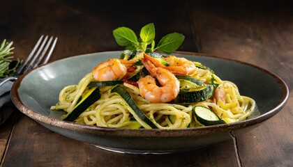 Spaghetti gamberi e zucchine