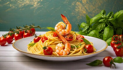 Spaghetti gamberi e pomodorini
