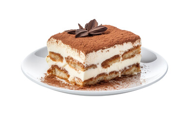 Isolated Tiramisu on transparent background.