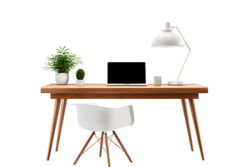 Desk isolated on transparent background, Generative Ai