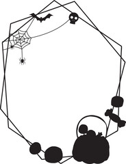 Silhouettes halloween scary frame.