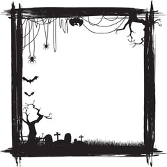 Silhouettes halloween scary frame.