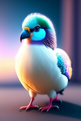 Fototapeta premium blue bird with a globe