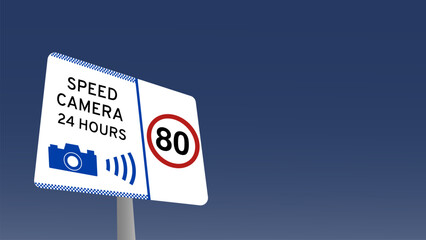 A sign indicating that speed cameras are in use on the road ahead, alongside a clear 90 kilometers per hour speed limit sign