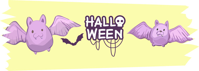 Halloween washi tape on transparent background.