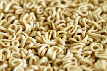 Traditional asian instant noodles texture for background close up
