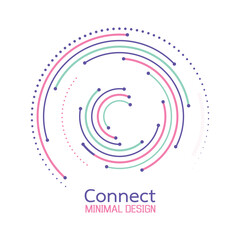 Abstract network connection. icon logo design. Vector Illustration