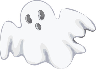 Halloween ghost on transparent background.
