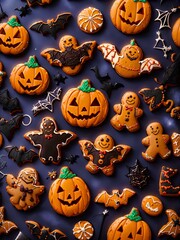 halloween cookies and pumpkin