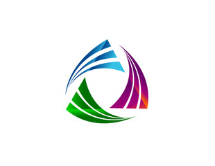  Dynamic Colorful Rotating Trianggle Arrow Logo