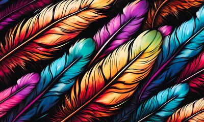 Beautiful Multicolored Feathers (JPG 300Dpi 12000x7200)