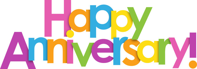 HAPPY ANNIVERSARY! colorful typography banner © Web Buttons Inc