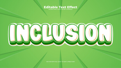 Green and white inclusion 3d editable text effect - font style
