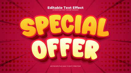 Red and yellow special offer 3d editable text effect - font style