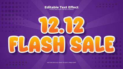 Purple violet and orange 12.12 flash sale 3d editable text effect - font style