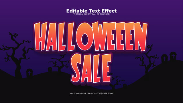 Black purple violet and orange halloween sale 3d editable text effect - font style