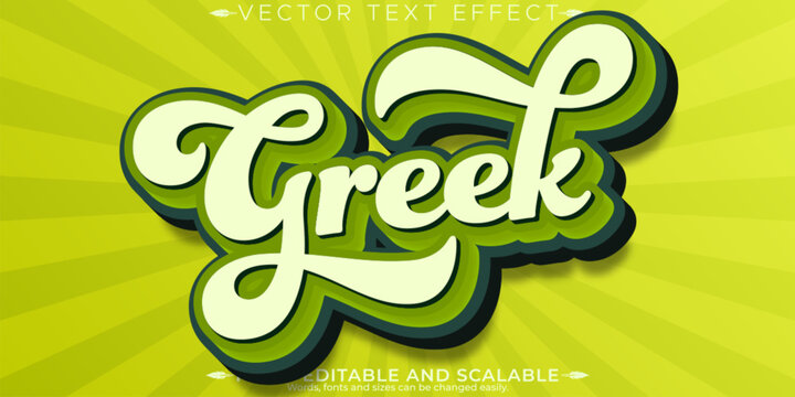 Greek text effect, editable ancient and culture customizable font style
