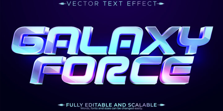 Galaxy force text effect, editable space and cosmic customizable font style