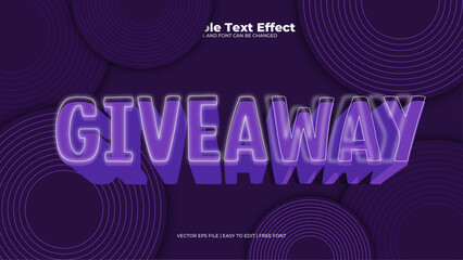 Obraz premium Purple violet giveaway 3d editable text effect - font style