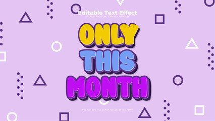 Purple violet yellow and blue only this week 3d editable text effect - font style