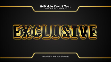 Black and gold exclusive 3d editable text effect - font style