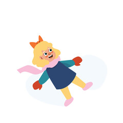 Girl With Headband Laying on Snow | Winter Christmas Theme