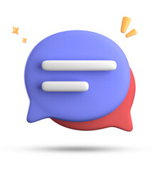 3d rendering of speech bubble with notification icons, 3D pastel chat icon set. Set of 3d speak bubble.