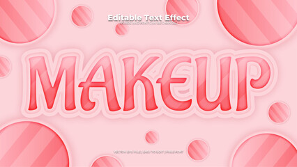 Pink and red makeup 3d editable text effect - font style