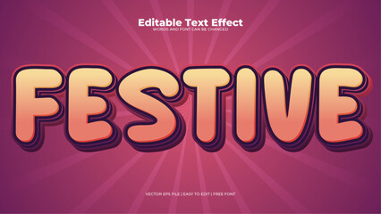 Purple violet and orange festive 3d editable text effect - font style