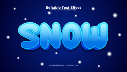 Blue snow 3d editable text effect - font style