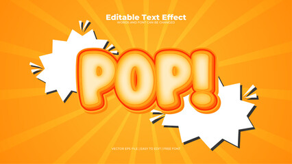 Orange yellow and white pop 3d editable text effect - font style