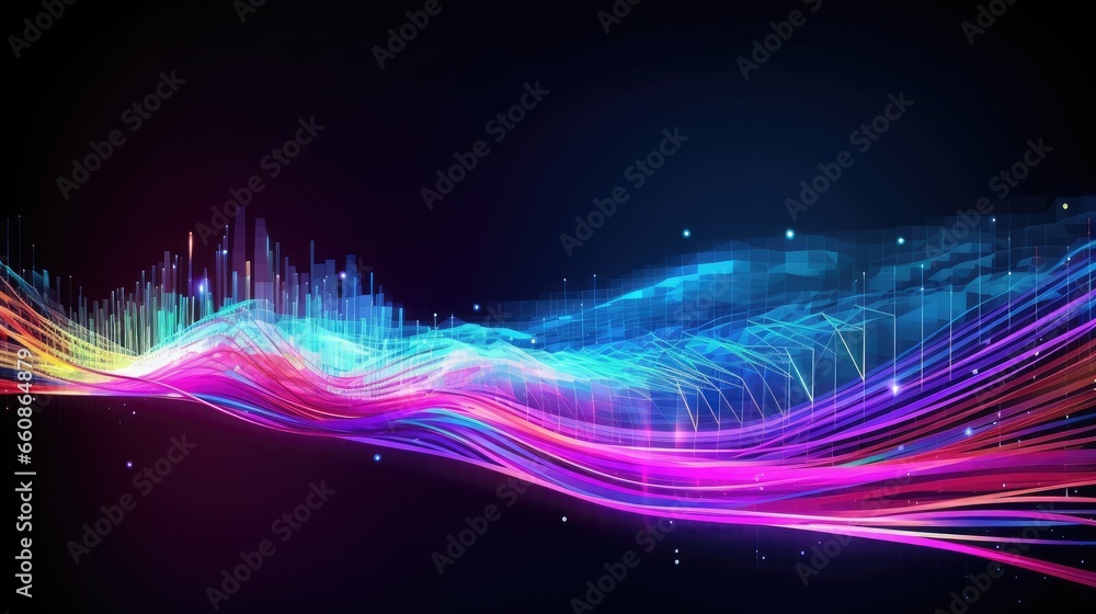 Aufkleber futuristic big data stream, digital data flow motion technology background