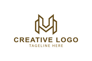 Letters logo Initials M, M U. monogram logo concept. simple design editable. vector illustration - obrazy, fototapety, plakaty