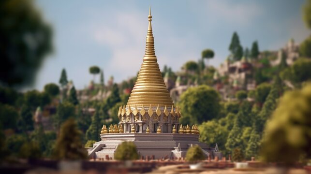 temple or pagoda with a natural background
