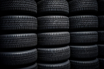 Wall of a new rubber tires