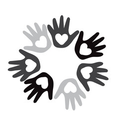 Obraz premium Baby foot and hand print with heart, vector art illustarion.