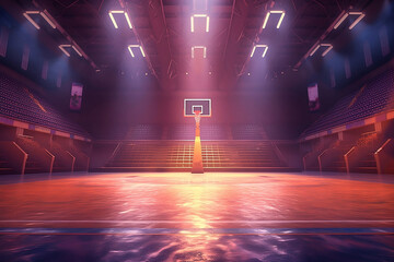 Beautiful basketball court.   - obrazy, fototapety, plakaty