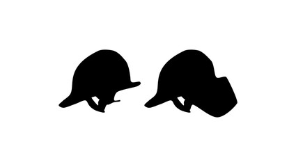 Helmet for a firefighter, black isolated silhouette