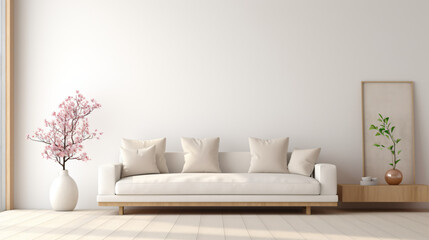 Fototapeta na wymiar Modern luxury living room with grey sofa