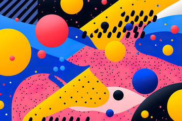 Fototapeta premium Seamless geometric pattern with risograph effect.