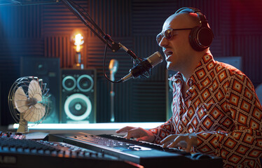 Cool artist working in the recording studio