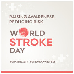 World Stroke Day, Raising Awareness Post Vector Design Template. Brain Health, Medical, Care