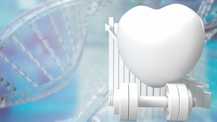The heart and chart for medical or sci concept 3d rendering