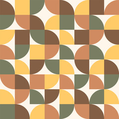 Aesthetic mid century seamless pattern. For home décor, wallpaper and textile. Vector illustration