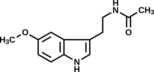 Melatonin structural formula, vector illustration